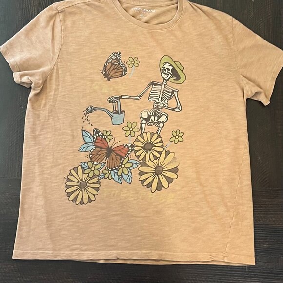 Lucky Brand Brown Grow Together Skeleton Tshirt Size XXL - Picture 1 of 5